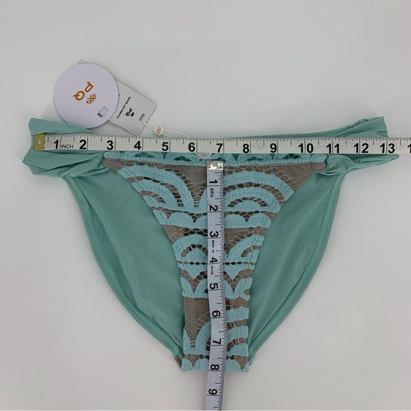 PQ Swim NWT Seafoam Green Lace Fanned Full Bikini Bottom, Small - Picture 15 of 16